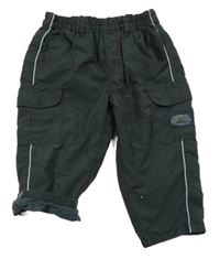 Antracitové šusťákové podšité cargo kalhoty 