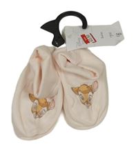 Nové - Světlerůžové bavlněné capáčky s Bambim Disney