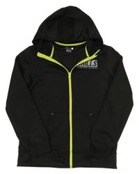 Černá sportovní propínací mikina s nápisem a kapucí Ergeenomixx