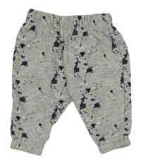 Šedo-tmavomodré tepláky s kaňkami Primark