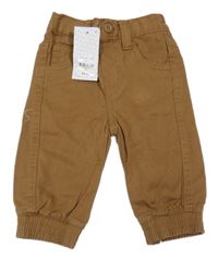 Nové - Medové plátěné cuff kalhoty Early Days