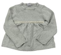 Šedý žebrovaný svetr 