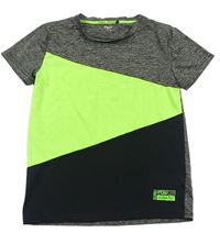 Šedo-černo-limetkové sportovní tričko Yigga 