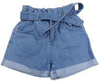Modré riflové kraťasy s páskem Denim Co. 