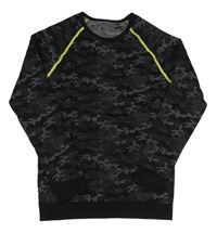 Černo-šedé army funkční spodní triko Crivit