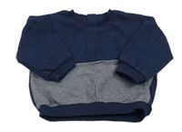 Tmavomodro-bílá oversize mikina Matalan