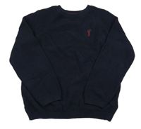 Tmavomodrý svetr s výšivkou Next