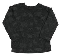 Tmavošedé triko se zvířátky Matalan