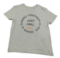 Šedé tričko s nápisy Primark 