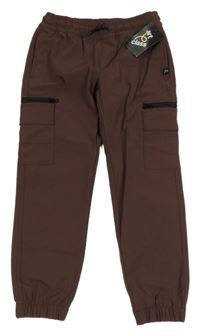 Nové - Hnědé šusťákové cargo cuff kalhoty Art class
