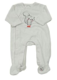 Bílý sametový overal s veverkou