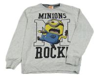 Šedá melírovaná mikina s Mimoněm Next 