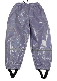 Fialovo-barevné lesklé nepromokavé kalhoty 