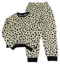 Béžovo-černé chlupaté pyžamo We