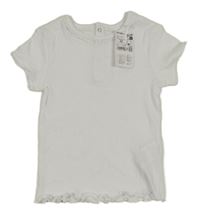 Nové - Bílé žebrované tričko Kiabi 