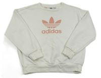 Bílá mikina s logem Adidas