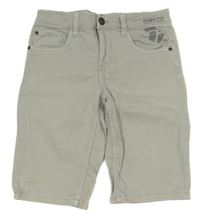 Šedé teplákovo/riflové kraťasy s nápisem  C&A