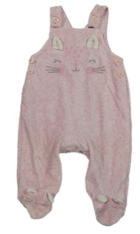 Světlerůžové sametové dupačky s kočkou George