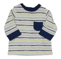 Bílo-barevné pruhované triko Ergee 