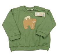 Nové - Zelená mikina s medvídky Lupilu