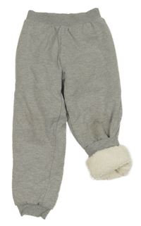 Šedé melírované zateplené tepláky Lupilu