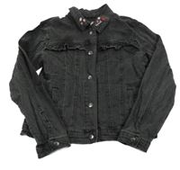 Tmavošedá riflová crop bunda s Minnií C&A