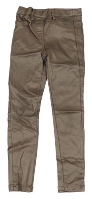 Hnědé koženkové tregíny Next