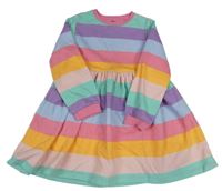 Barevné pruhované teplákové šaty F&F