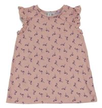 Světlerůžový top s plameňáky Primark 