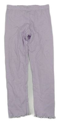 Lila-bílé pruhované legíny H&M
