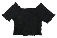 Černá žabičková crop halenka