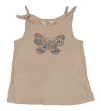 Světlerůžový top s motýlkem H&M