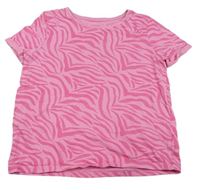 Růžovo-tmavorůžové vzorované tričko zn. PRIMARK