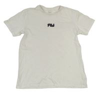 Bílé slim fit tričko s výšivkou River Island