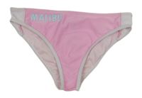 Růžovo-smetanové plavkové kalhotky s nápisem PRIMARK