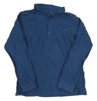 Tmavomodré triko s vážkou a límečkem Matalan 