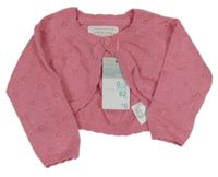 Nové - růžové melírované perforované propínací svetrové bolérko PRIMARK
