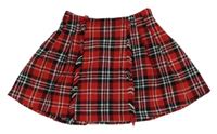 Červeno-černo-bílá kostkovaná vlněná sukně St. Bernard