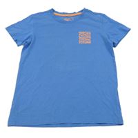 Modré tričko s nápisy Matalan