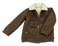 Tmavohnědý semišový zateplený bomber Nutmeg