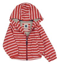 Červeno-bílá pruhovaná šusťáková jarní bunda s kapucí LC WaIKIKI