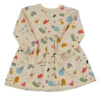 Smetanovo-barevné vzorované teplákové šaty se srdíčky George