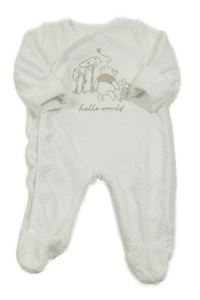 Bílý vzorovaný sametový overal s Pú a Prasátkem Disney