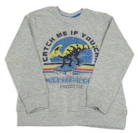 Šedá melírovaná mikina s dinosaurem Kids