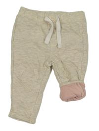 Světlešedo-smetanové melírované zateplené tepláky dopodopo