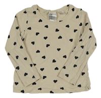 Smetanové triko se srdíčky H&M