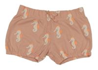 Pudrové kraťasy s mořskými koníky a mašlí M&S