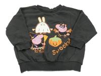 Černošedá oversize mikina s Peppa Pig George