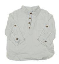 Bílá lněná polokošile KIABI