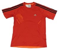 Červeno-černé funkční sportovní tričko s číslem Adidas